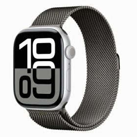 「+2倍ポイント・新品」Apple Watch Series 10 (GPS + Cellularモデル) - 46mm シルバーアルミニウムケースMX123J/A + スレートミラネーゼループ - S/M 4549995501681