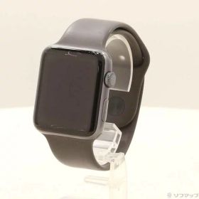 【中古】Apple(アップル) Apple Watch Series 3 GPS 42mm スペースグレイアルミニウムケース グレイスポーツバンド 【198-ud】