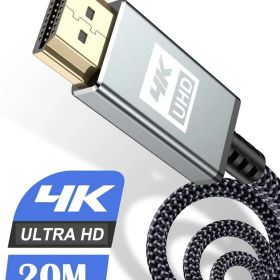 4K HDMI ケーブル 20m【ハイスピード アップグレード版】 HDMI 2.0規格HDMI Cable 4K 60Hz 対応 3840p/2160p UHD 3D HDR 18Gbps 高速イーサネット ARC hdmi ケーブル - 対応 パソコンの画面をテレビに映す Apple TV,PS5/PS4/PS3, PCモニターなど適用 (グレー)