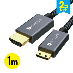 【2本セット】 iVANKY VBA29 1m Gray & Black Mini HDMI to HDMI Cable 4K@60Hz ハイスピード 高解像度 映像 画像 音声 転送 カメラ ディスクトップ ラップトップ タブレット パソコン TV テレビ モニター Apple TV 人気 送料無料