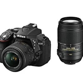 【中古】(非常に良い)Nikon デジタル一眼レフカメラ D5300 ダブルズームキット ブラック 2400万画素 3.2型液晶 D5300WZBK