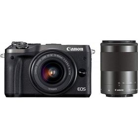 【中古】 キヤノン Canon EOS M6 ダブルズームキット ブラック EF-M15-45mm/EF-M55-200mm 付属 当店保証30日間 人気 ミラーレス 一眼レフ 交換レンズ カメラ