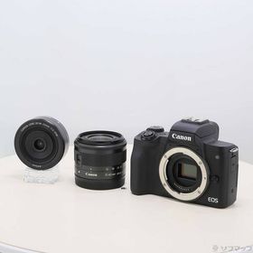【中古】Canon(キヤノン) EOS Kiss M (ブラック) ダブルレンズキット 【305-ud】