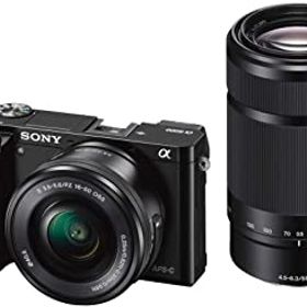 【中古】【39shop】ソニー★ミラーレス一眼 α6000 ダブルズームレンズキット E PZ 16-50mm F3.5-5.6 OSS + E 55-210mm F4.5-6.3 OSS ブラック ILCE-6000Y B（良い）