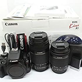 【中古】Canon デジタル一眼レフカメラ EOS Kiss X7 ダブルズームキット EF-S18-55mm/EF-S55-250mm付属 KISSX7-WKIT