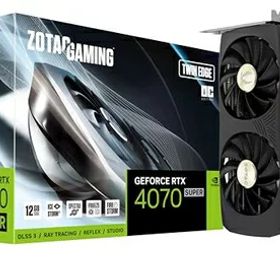 【中古】（新古品） ZOTAC ゲーミングGeForce RTX 4070 Super Twin Edge OC DLSS 3 12GB GDDR6X 192-bit 21Gbps PCIE 4.0 コンパクトゲーミンググラフィックスカード、IceStorm 2.0 Advanced Cooling、Spectra RGBライティング、ZT-D40720H-10M。