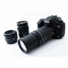 【中古】 キヤノン Canon EOS 7D Mark II 単焦点&標準&超望遠トリプルレンズセット 当店保証30日間 人気 ミラーレス 一眼レフ 交換レンズ カメラ
