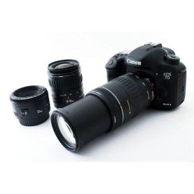 【中古】キヤノン Canon EOS 7D Mark II 単焦点&標準&超望遠トリプルレンズセット当店保証30日間 人気モデル 高画質 売れ筋