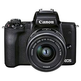 【中古】【39shop】Canon★ミラーレス一眼カメラ EOS Kiss M2 標準ズームレンズキット ブラック KISSM2BK-1545（良い）
