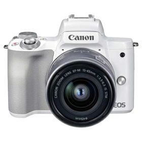 【中古】 Canon ミラーレス一眼カメラ EOS Kiss M2 標準ズームレンズキット ホワイト KISSM2WH-1545