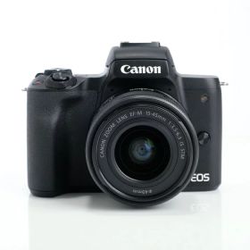 【中古】 (キヤノン) Canon EOS Kiss M2/EF-M15-45 IS STM キット ブラック【中古カメラ デジタル一眼】 ランク：B