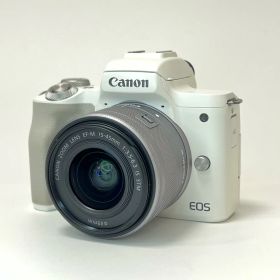★3日以内返品可★ 美品 Canon Canon ミラーレス一眼 EOS Kiss M2 EF-M 15-45 IS STM レンズキット ホワイト デジタル ミラーレス 一眼 デジタルカメラ ホワイト【中古】