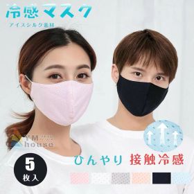 【即納】夏用マスク 5枚セット メッシュマスク UVカット 繰り返し洗える 冷感 クール 接触冷感 蒸れない 大人用 洗える 涼感素材 運転用 日焼け防止 涼しい ひんやり 薄手 花粉対策 mask 飛沫予防