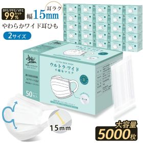 【大量注文限定価格】企業 個包装 マスク 不織布マスク 耳痛くならない 5000枚 (50枚×100箱) 使い捨てマスク 小さめ 女性用 学生 不織布マスク 三層構造 平ゴム ウイルス 飛沫防止 PM2.5 花粉対策 防護マスク 防じん 抗菌通気 超快適防護 マスク Hellozebra