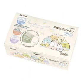 スケーター 子供用 不織布 プリーツマスク 箱入り 25枚入り すみっコぐらし うさぎのおにわ MSKP25 キャラクター かわいい 可愛い 花粉 ホコリ 風邪対策 Skater(代引不可)