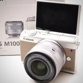 【中古】 【1ヶ月保証】キヤノン Canon EOS M100 レンズキット グレイ ミラーレス一眼
