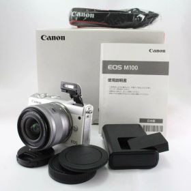 【中古】Canon ミラーレス一眼カメラ EOS M100 EF-M15-45 IS STM レンズキット(ホワイト) EOSM100WH1545ISSTMLK