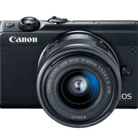 【中古】 Canon ミラーレス一眼カメラ EOS M100 EF-M15-45 IS STM レンズキット(ブラック) EOSM100BK1545ISSTMLK