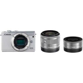 【中古】キヤノン Canon EOS M100 ダブルレンズキット ホワイト EOSM100WH-WLK当店保証30日間 人気モデル 高画質 売れ筋