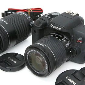 【中古】【良品】キヤノン EOS Kiss X8i ダブルズームキット CA01-R6951-4C3C Canon EFマウント APS-C 標準ズーム 望遠ズーム 手ブレ補正 レンズ付き セット 中古
