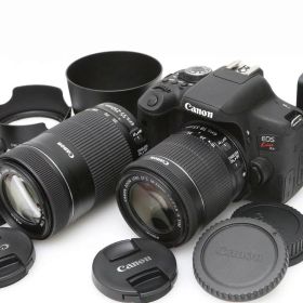 【中古】【美品】キヤノン EOS Kiss X8i ダブルズームキット センサー清掃済み CA01-D408-2Q2A Canon EFマウント APS-C 標準ズーム 望遠ズーム 手ブレ補正 レンズ付き セット 中古