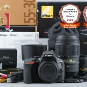 【中古】Nikon ニコン D5500 ブラック ダブルズームキット 元箱付き