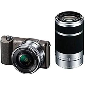【中古】ソニー ミラーレス一眼 α5100 ダブルズームキット E PZ 16-50mm F3.5-5.6 OSS + E 55-210mm F4.5-6.3 OSS ブラウン ILCE-5100Y-T