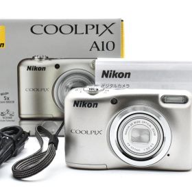 ■ ほぼ新品 ■ ニコン Nikon COOLPIX A10 シルバー 《動作確認済・付属品多数》 乾電池 コンパクト デジタル カメラ デジカメ #A1052