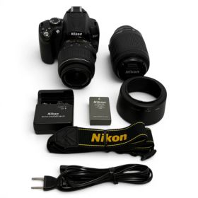 ◆ ニコン Nikon デジタル一眼レフカメラ D5000WZ ダブルズームキット ブラック バリアングル液晶 1400-5553