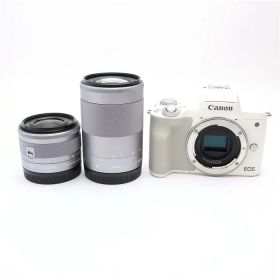 【中古品】 《並品》 Canon EOS Kiss M2 ダブルズームキット ホワイト [ デジタルカメラ ]