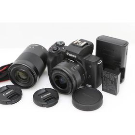 【全額返金保証】良品｜キヤノン EOS Kiss M2 ダブルズームキット（ブラック）（センサー清掃済み） CA01-D321-2P2B