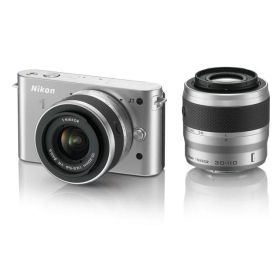 【中古】 Nikon ミラーレス一眼カメラ Nikon 1 (ニコンワン) J1 (ジェイワン) ダブルズームキット シルバー N1 J1WZ SL 当店保証30日間 人気 ミラーレス 一眼レフ 交換レンズ カメラ