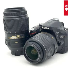 【中古】 【並品】 ニコン D5200 ダブルズームキット ブラック 【デジタル一眼レフ】
