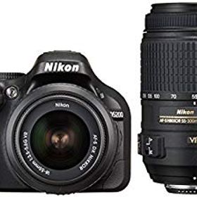 【中古】【非常に良い】Nikon デジタル一眼レフカメラ D5200 ダブルズームキット AF-S DX NIKKOR 18-55mm f/3.5-5.6G VR/ AF-S DX NIKKOR 55-300mm f/4.5-5.6G ED VR ブ i8my1cf