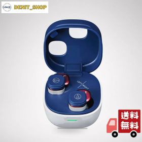 オーディオテクニカ ATH-SQ1TW2 NRD ワイヤレスイヤホン bluetooth/小型 軽量 / 最大20時間再生 / 低遅延/外音取込み/マルチポイント/マルチペアリング/防水 IPX5 / ワイヤレス充電 / 国内正規品 ネイビーレッド AT