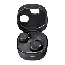 【中古】 オーディオテクニカ ATH-SQ1TW2 BK ワイヤレスイヤホン bluetooth / 小型 軽量 / 最大20時間再生 / 低遅延 / 外音取込み / マルチポイント / マルチペアリング / 防水 IPX5 / ワイヤレス充電 /【国内正規品】ブラック ATH-SQ1TW2 BK