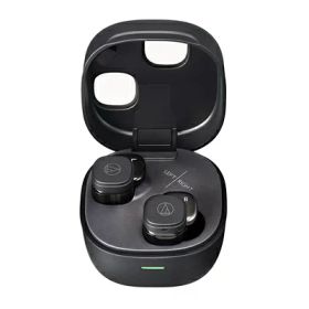 【中古】（新古品） オーディオテクニカ ATH-SQ1TW2 BK ワイヤレスイヤホン bluetooth/小型 軽量 / 最大20時間再生 / 低遅延/外音取込み/マルチポイント/マルチペアリング/防水 IPX5 / ワイヤレス充電 /ブラック ATH-SQ1TW2 BK