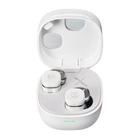 オーディオテクニカ ATH-SQ1TW2 WH ワイヤレスイヤホン bluetooth/小型 軽量 / 最大20時間再生 / 低遅延/外音取込み/マルチポイント/マルチペアリング/防水 IPX5 / ワイヤレス充電 /【国内正規品】ホワイト ATH-SQ1TW2 WH
