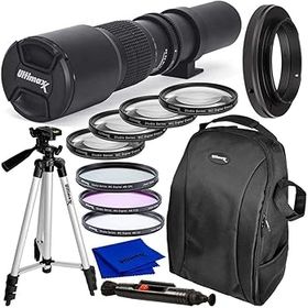 【中古】【39shop】Ultimaxx★プリセット 500mm 1000mm f/8 手動マルチコート望遠レンズキット Canon EOS T3 T3i T4i T5 T5i T6 T6i T6s T7i SL1 SL2 60D 70D 77D 80(非常に良い)