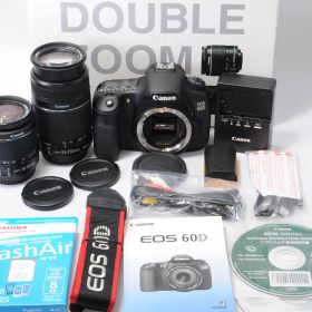 【中古】【非常に良い】Canon デジタル一眼レフカメラ EOS 60D ダブルズームキット EF-S18-55mm/EF-S55-250mm付属 EOS60D-WKIT