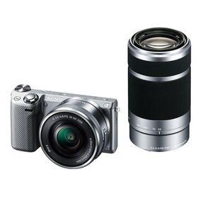 中古 １年保証 美品 SONY NEX-5T ダブルズームレンズキット (PZ 16-50mm + E 55-210mm) シルバー [NEX-5TY]