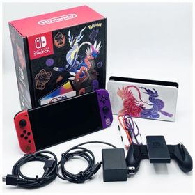 【中古 動作確認済】 Nintendo Switch(有機ELモデル) スカーレット・バイオレットエディション