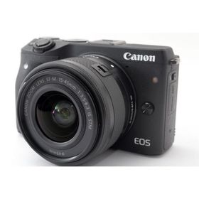 Canon EOS M3 レンズキット ブラック 美品 SDカード ストラップ付 動作確認済み 1ヶ月保証付 スマホ転送 自撮り対応