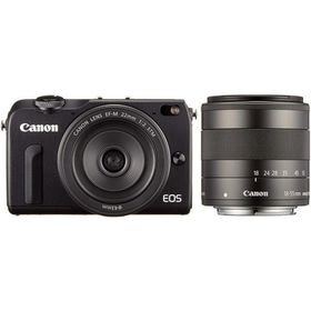 Canon EOS M2 ダブルレンズキット ブラック 良品 動作確認済み 1ヶ月保証付 小型軽量 ミラーレス