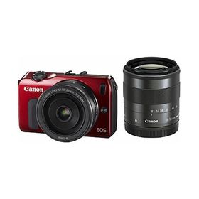 Canon EOS M ダブルレンズキット レッド 良品 動作確認済み 1ヶ月保証付 小型軽量 ミラーレス