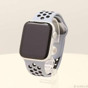 〔中古〕Apple(アップル) Apple Watch Series 6 Nike GPS 44mm シルバーアルミニウムケース オブシディアンミスト／ブラックNikeスポーツバンド〔377-ud〕