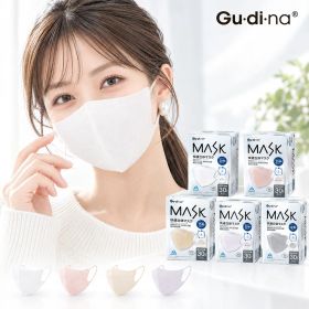 マスク 不織布 立体マスク 30枚 3Dマスク 花粉 小顔マスク 血色マスク 3層構造 大容量 快適立体マスク 個別包装 バイカラーマスク 立体 マスク おしゃれ 小顔 丸顔 面長 大きめ 小さめ GUDINA
