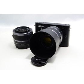 Nikon J1 ダブルレンズキット ブラック 美品 SDカード ストラップ付 動作確認済み 1ヶ月保証付 小型軽量 ミラーレス