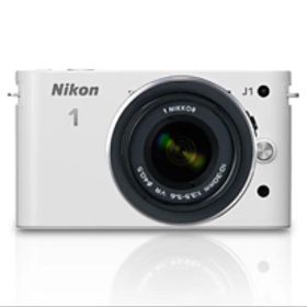 【美品】Nikon 1 J1 標準ズームキット ホワイト ケース付 ★訳あり