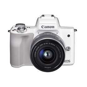 Canon ミラーレス一眼カメラ EOS Kiss M 標準ズームキット ホワイト EOSKISSMWH-1545ISSTMLK
